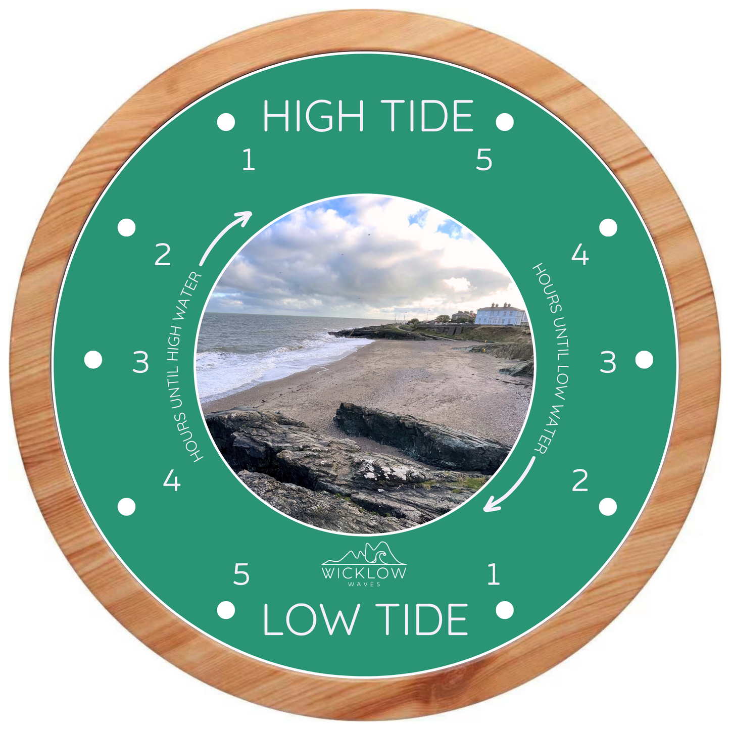 Tide Clock – Oceanic Sage with Greystones Cove Beach, Wicklow