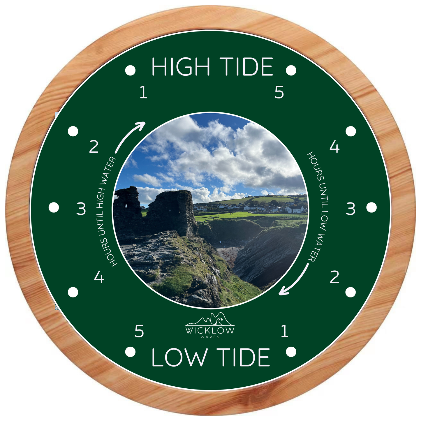 Tide Clock – Racing Green with Black Castle