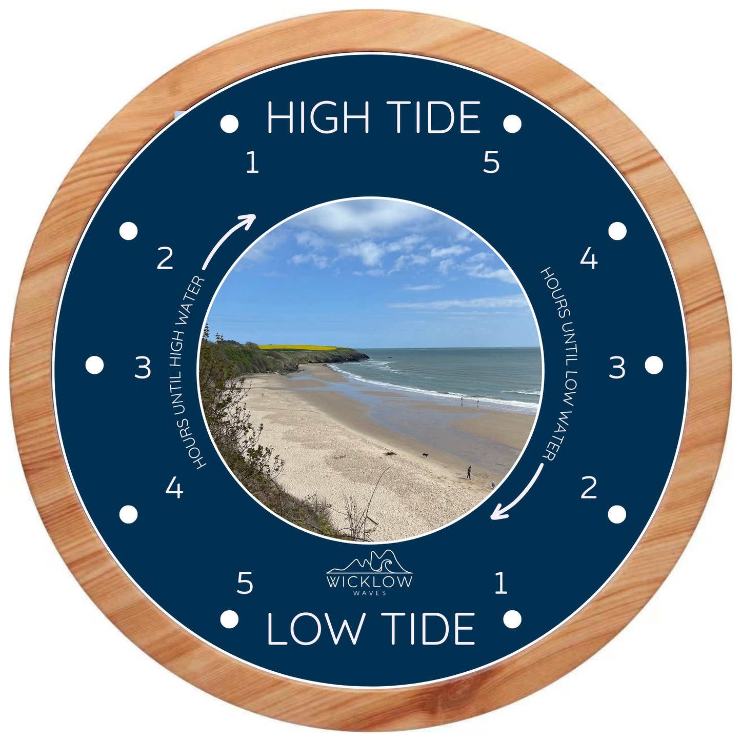 Tide Clock – Prussian Blue with Maghermore Beach