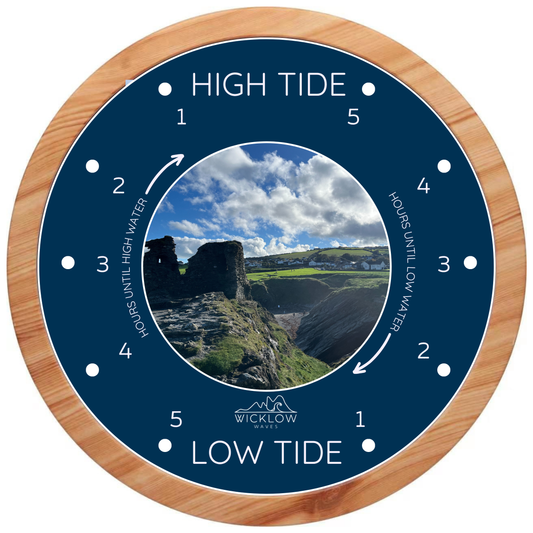 Tide Clock – Prussian Blue with Black Castle